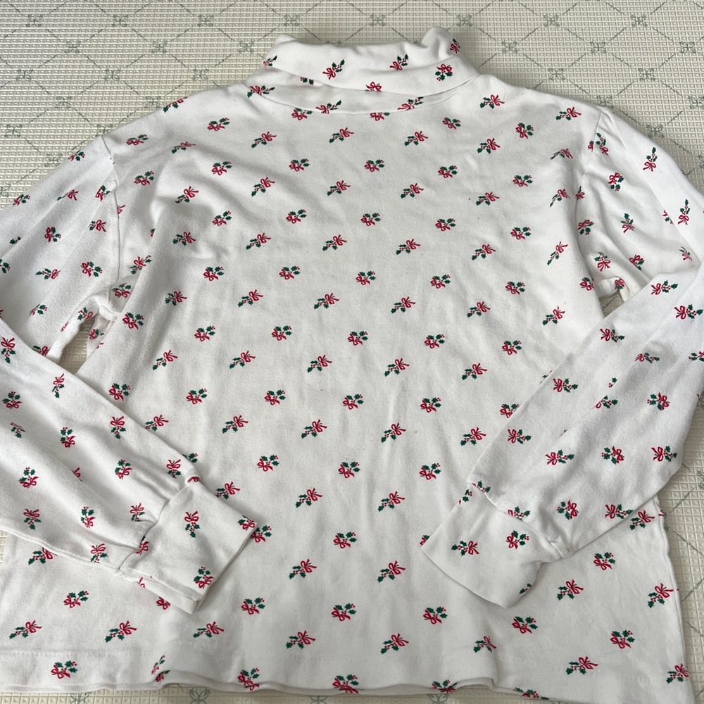 Vintage Floral Turtleneck Long Sleeve Top